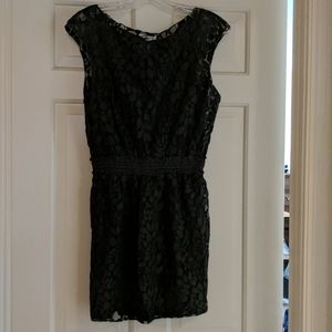 Green lace overlay dress